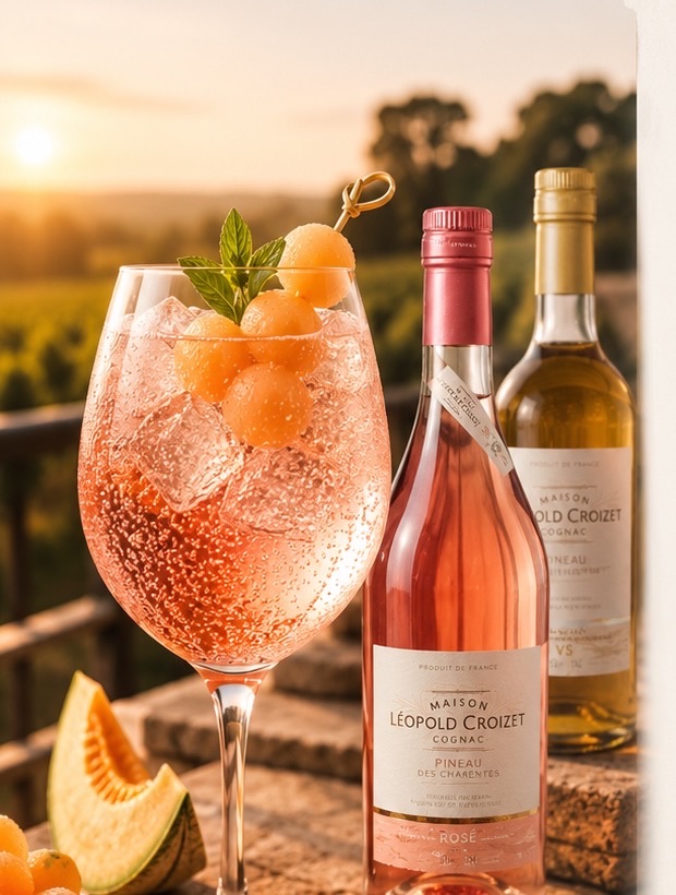 Charente Spritz с Pineau Rosé, Cognac Léopold Croizet и шарантской дыней на террасе